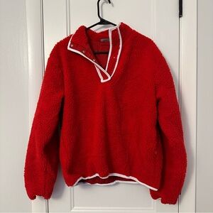 Cozy Red Fleece Sweatshirt